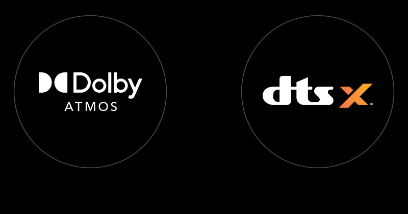 Dolby Atmos icon and DTS:X icon.
